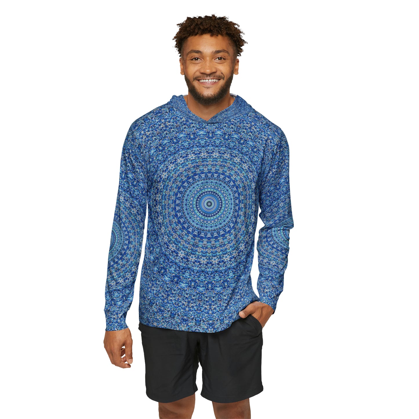 Blue Mandala - Sweat à capuche d'échauffement sportif pour hommes