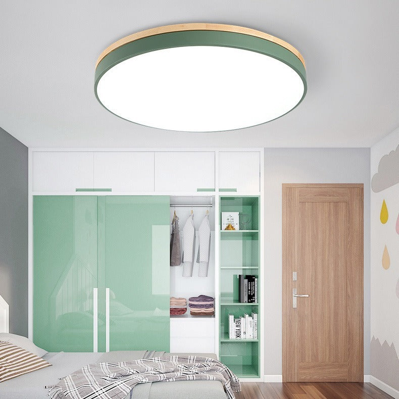 Simple Modern Wooden Lamp Cozy Bedroom Living Room L Round Ceiling