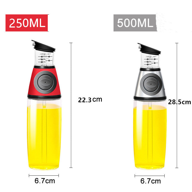 Botella de vidrio medible de 500 ml, botella de aceite, botella de soja, utensilios de cocina