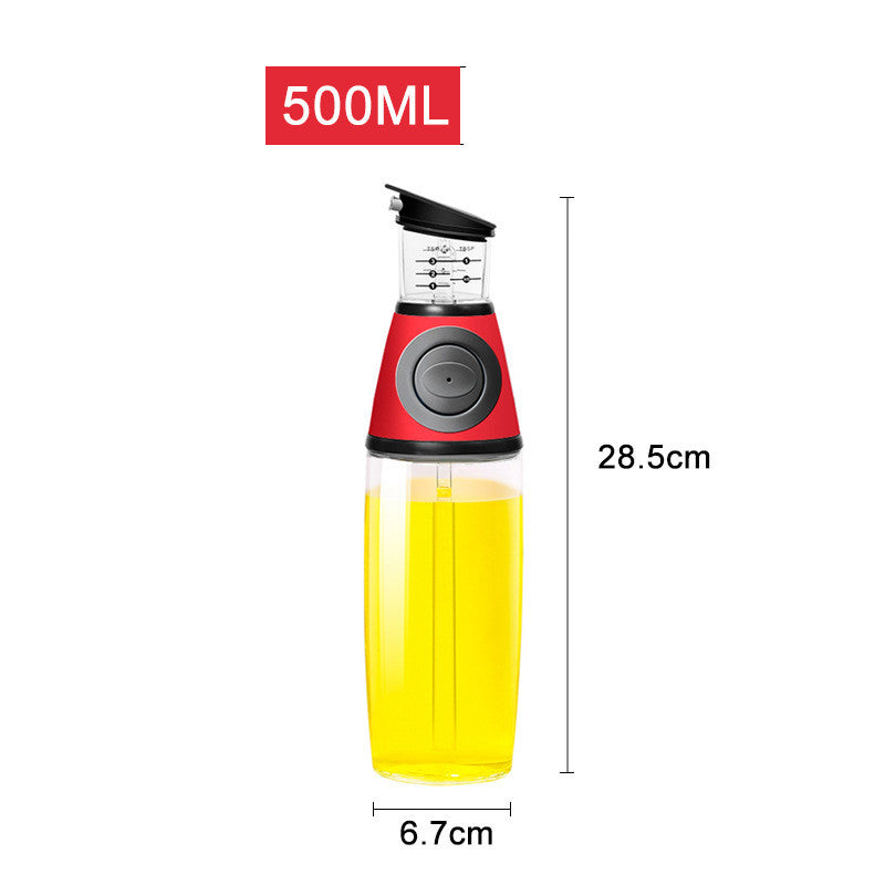 Botella de vidrio medible de 500 ml, botella de aceite, botella de soja, utensilios de cocina