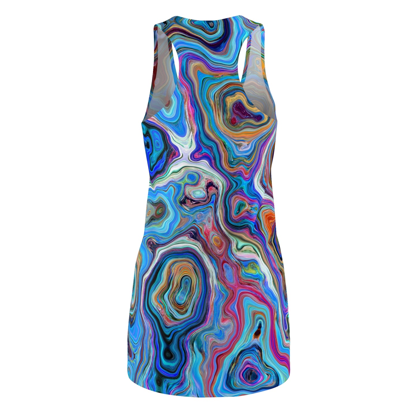 Trippy Liquid - Vestido con espalda cruzada cortado y cosido para mujer Inovax