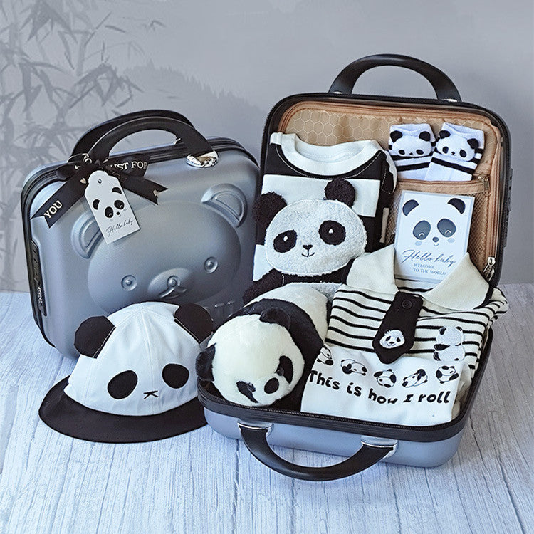 Coffret cadeau pour bébé Panda Ensemble de vêtements en pur coton quatre saisons