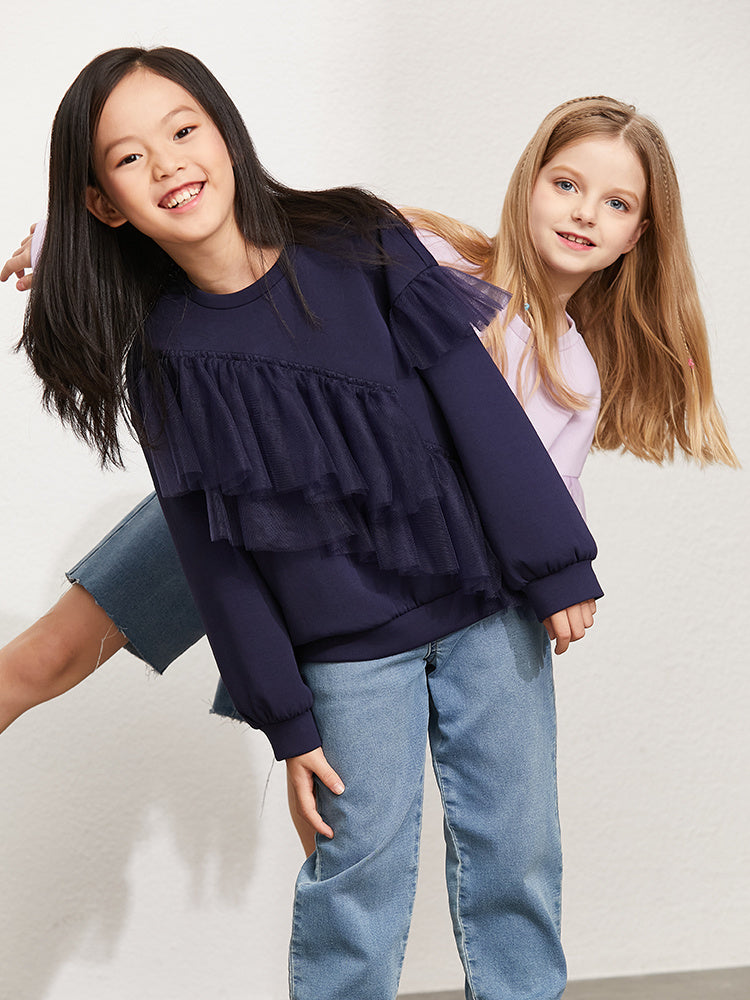 Sweat-shirt pour filles, vêtements pour enfants, pull moyen et grand