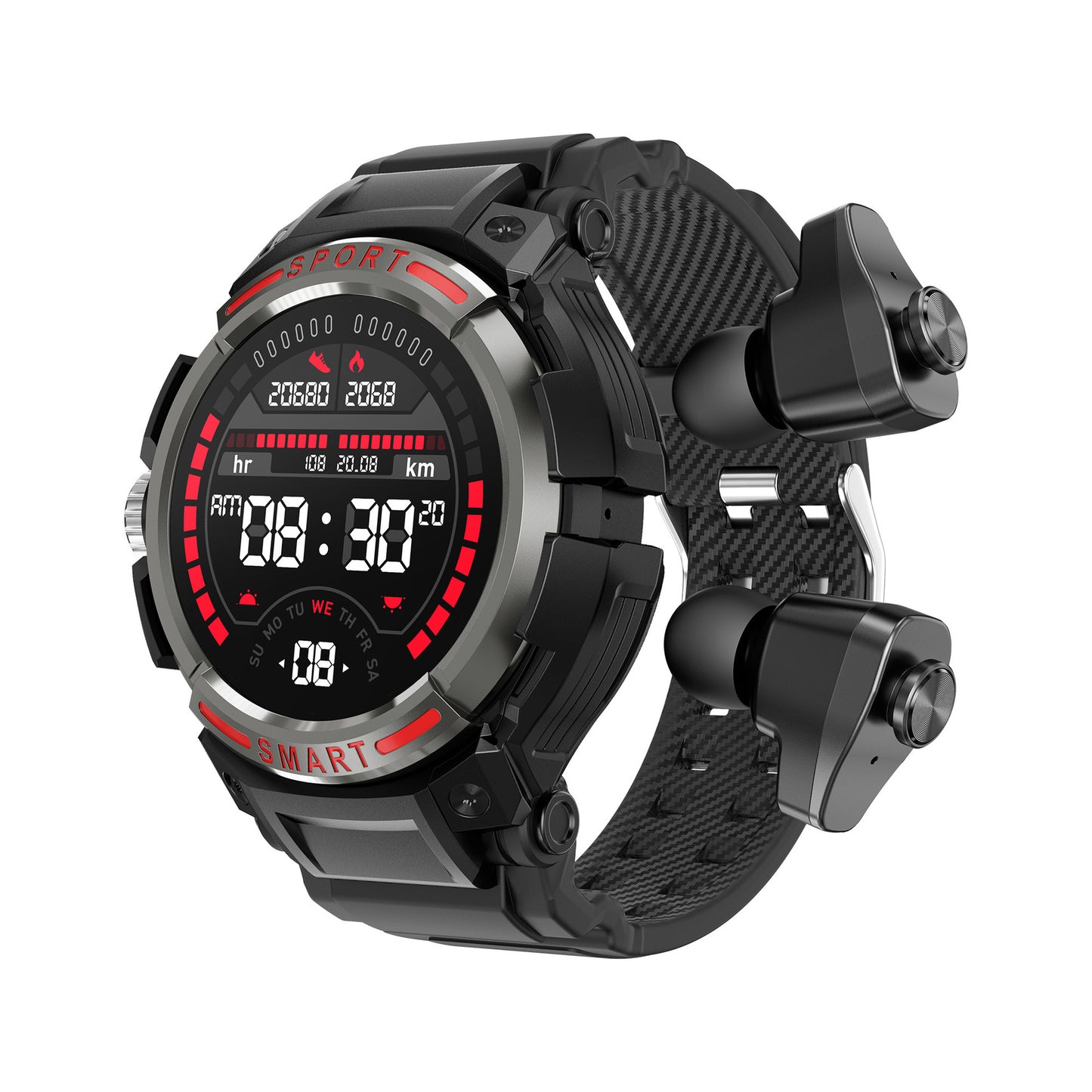 Montre intelligente TWS Bluetooth casque 2-en-1 GT100 double appel mémoire 128m