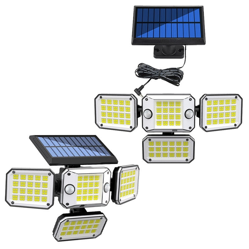 Solar Wall Lamp Dual Human Body Induction Multi-angle Garden Lamp