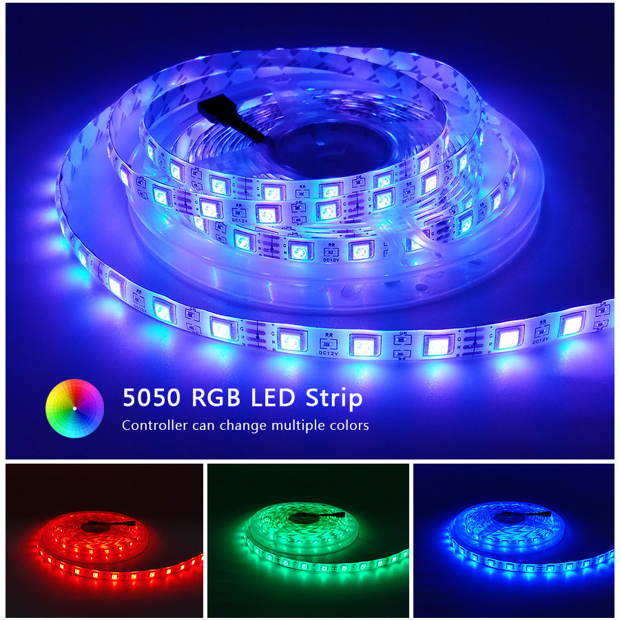 Tiras de luces LED flexibles RGB 5050 SMD 12V CC