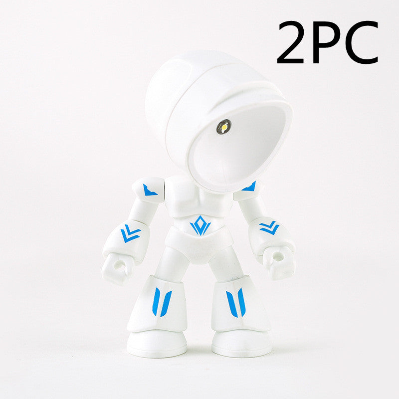 Cute LED Hero Table Lamp Mini Portable Cool Mecha Cute Robot Night Light Bedroom Home Decoration Kids Boys Gifts