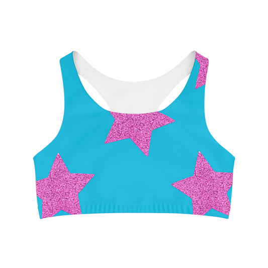 Pink Stars - Sujetador deportivo sin costuras Inovax