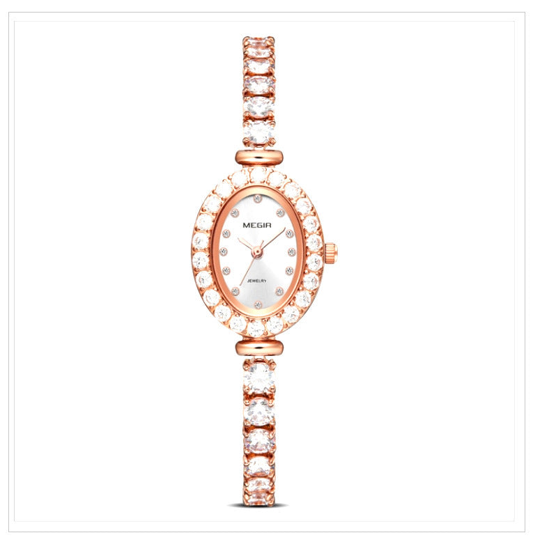 Light luxury diamond female quartz watch