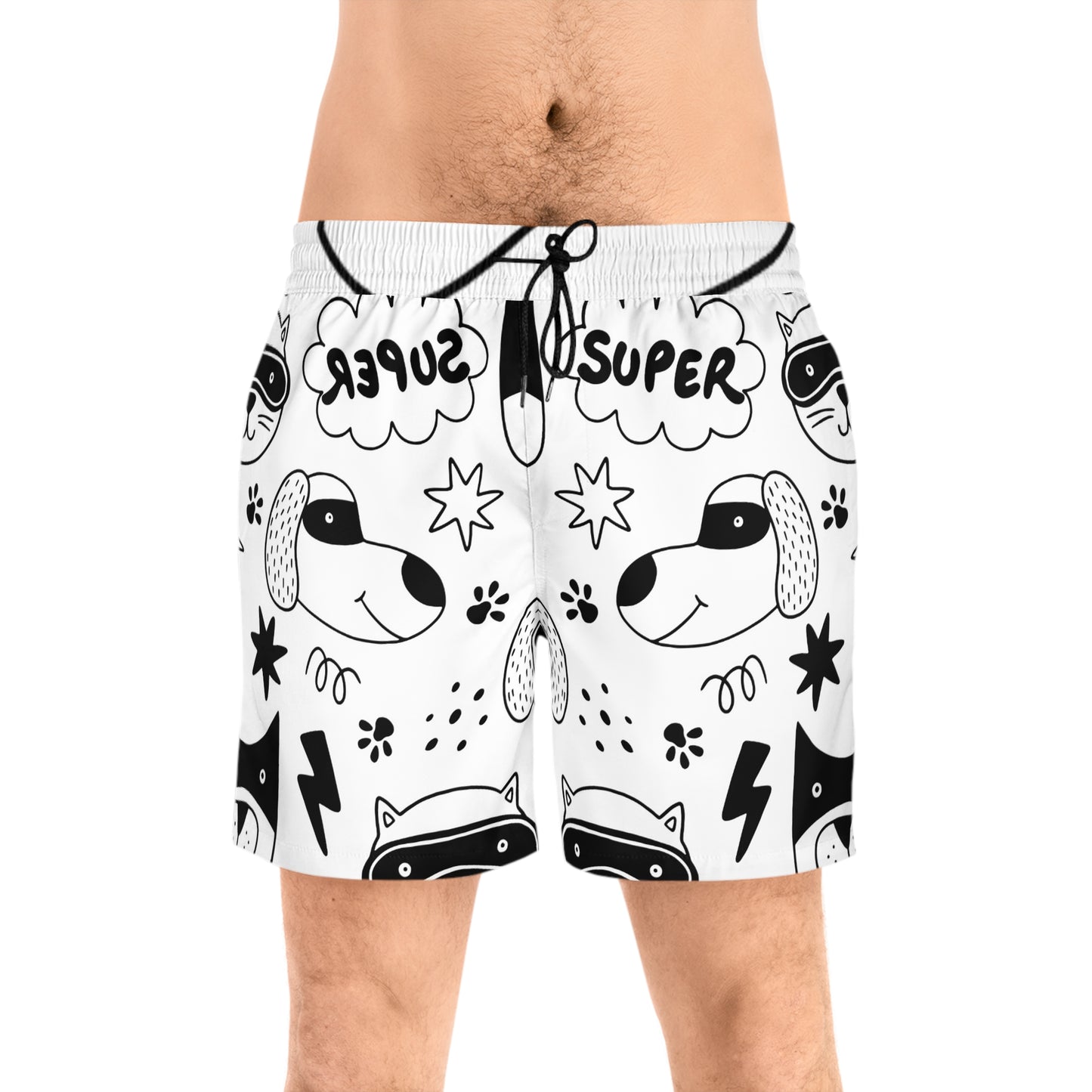 Doodle Dogs & Cats - Inovax Men's Mid-Length Swim Shorts