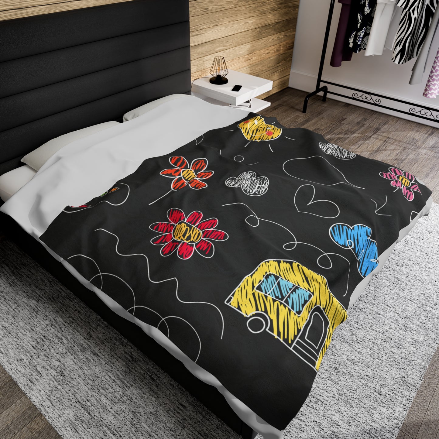 Aire de jeux pour enfants Doodle - Couverture en peluche Inovax Velveteen