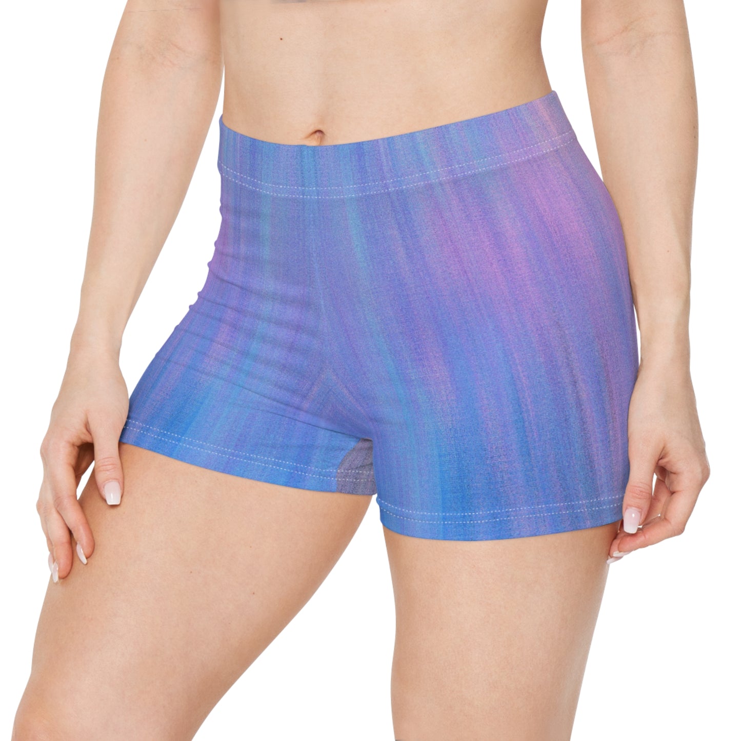 Blue & Purple Metalic - Inovax Women's Shorts