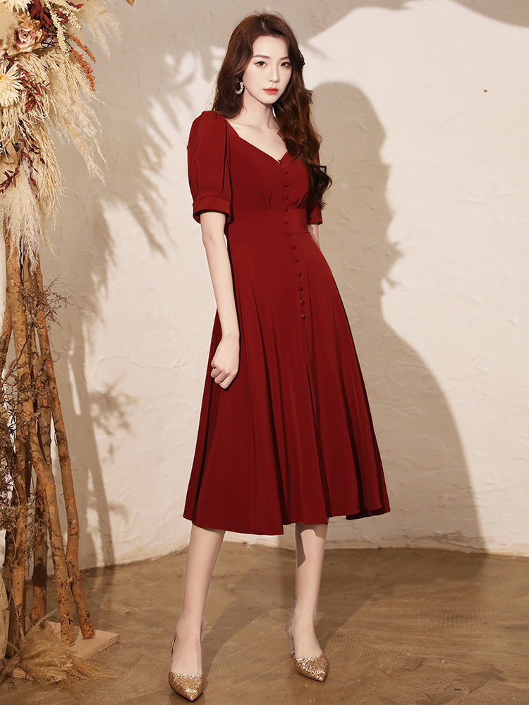 Vestido de novia rojo vino informal Toasted Clothing