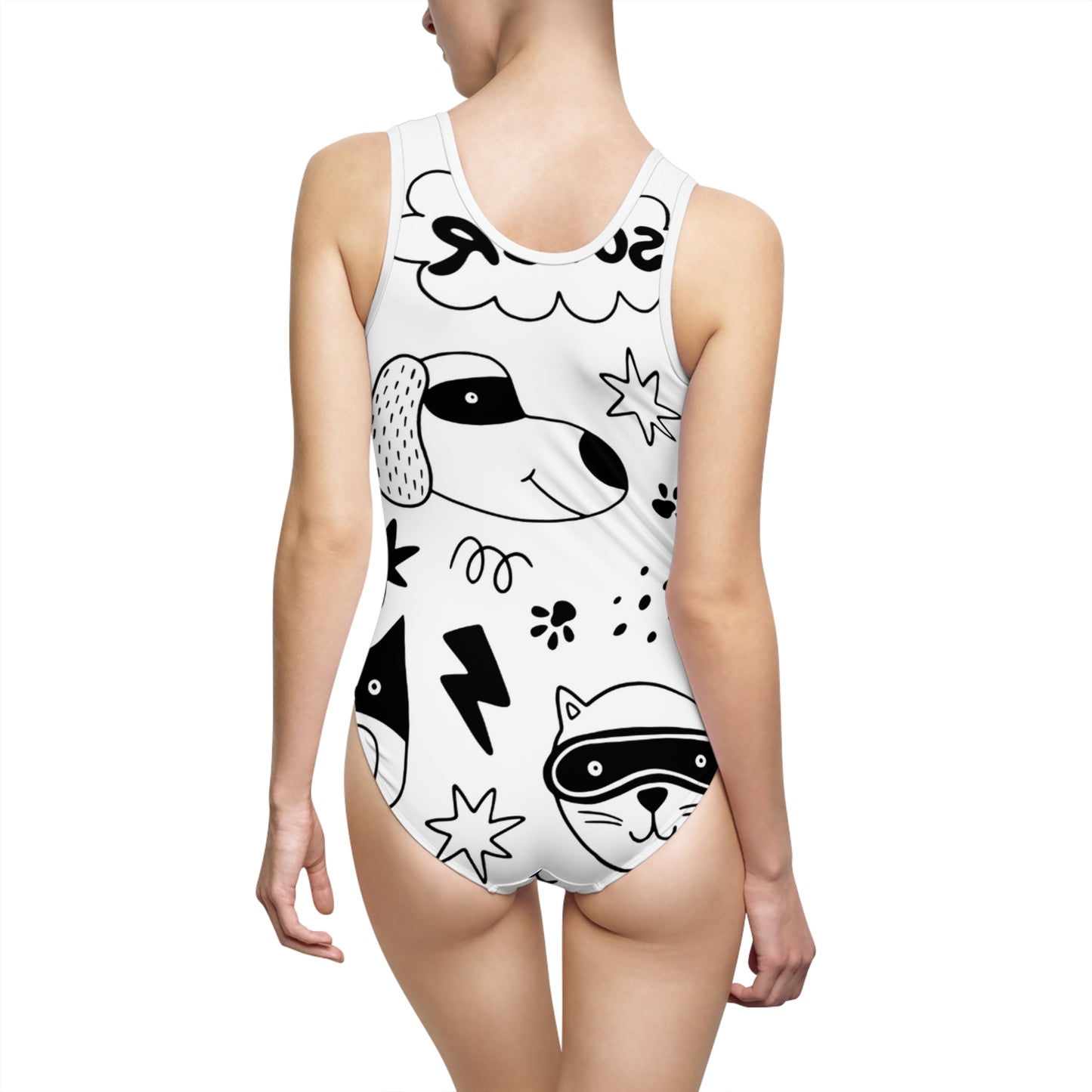 Doodle Dogs & Cats - Inovax Women's Classic One-piece swimsuit