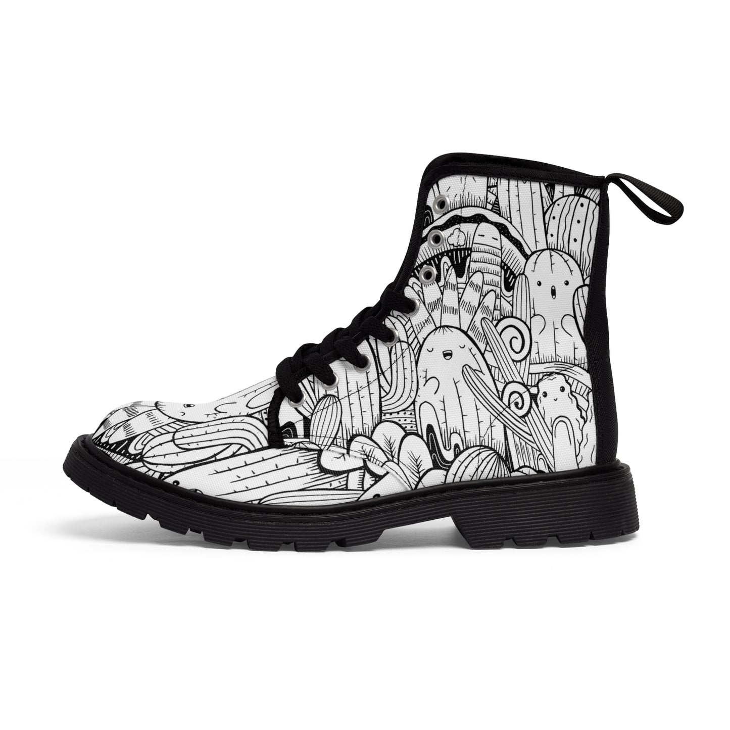 Doodle Cactus - Inovax Woman's Canvas Boots