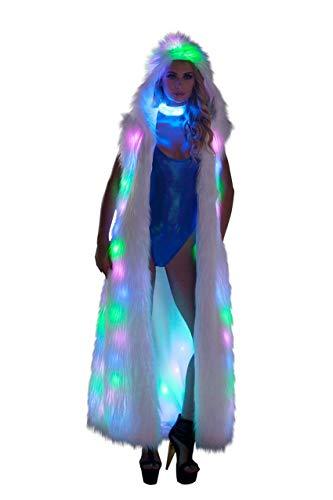 Luminous Led Performance Clothing Super Long Sleeveless Women's Faux Fur