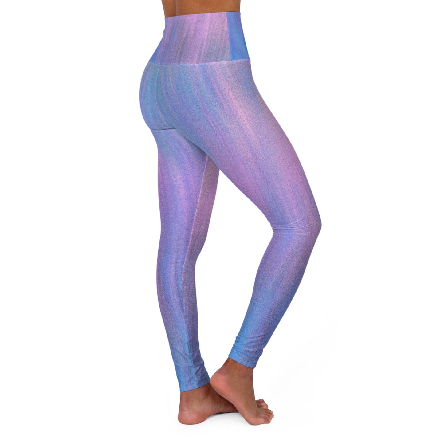 Azul y morado metalizado - Leggings de yoga de cintura alta Inovax