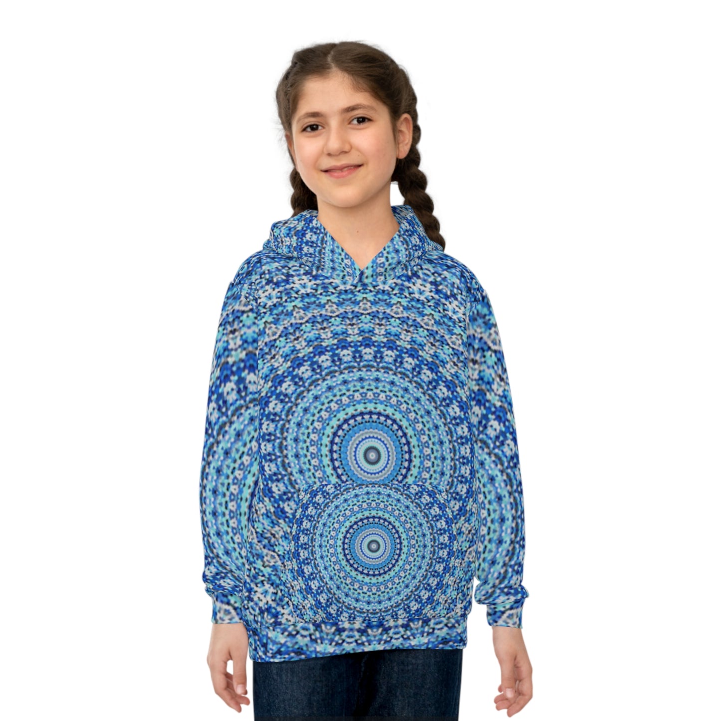 Mandala Azul - Sudadera con capucha infantil Inovax