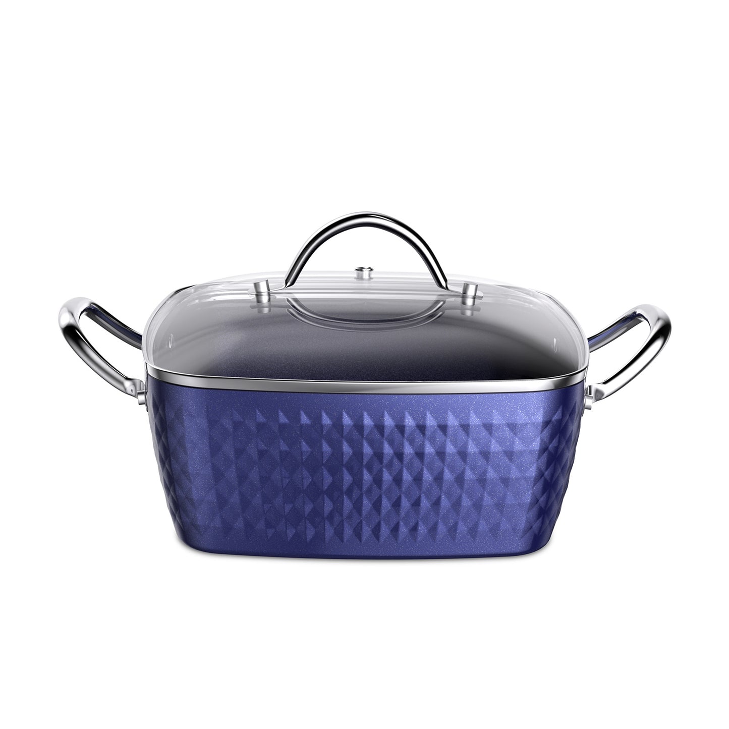 Cocotte, Casserole carrée à induction avec couvercle, Marmites de 24 cm 4 L, Casserole antiadhésive, Marmite à revêtement en céramique d'aluminium - Sans PFOA, Convient à tous les types de plaques de cuisson