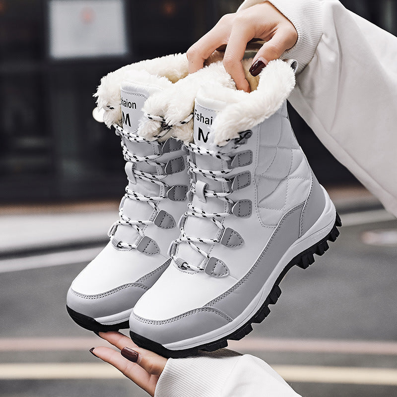 Botas de nieve altas informales de moda para mujer