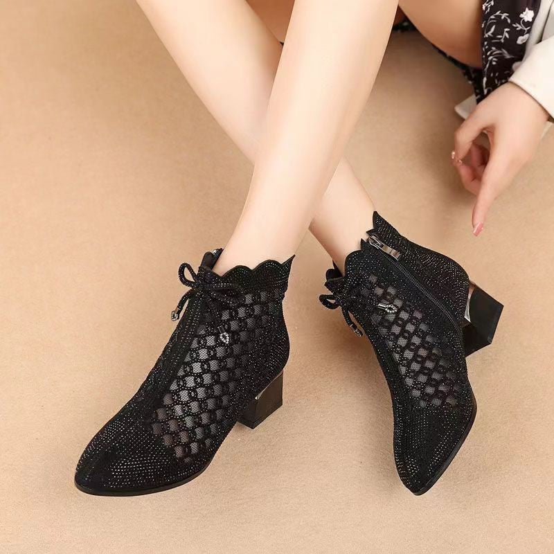 Women's Summer Soft Bottom Cutout Mesh Ankle Boots