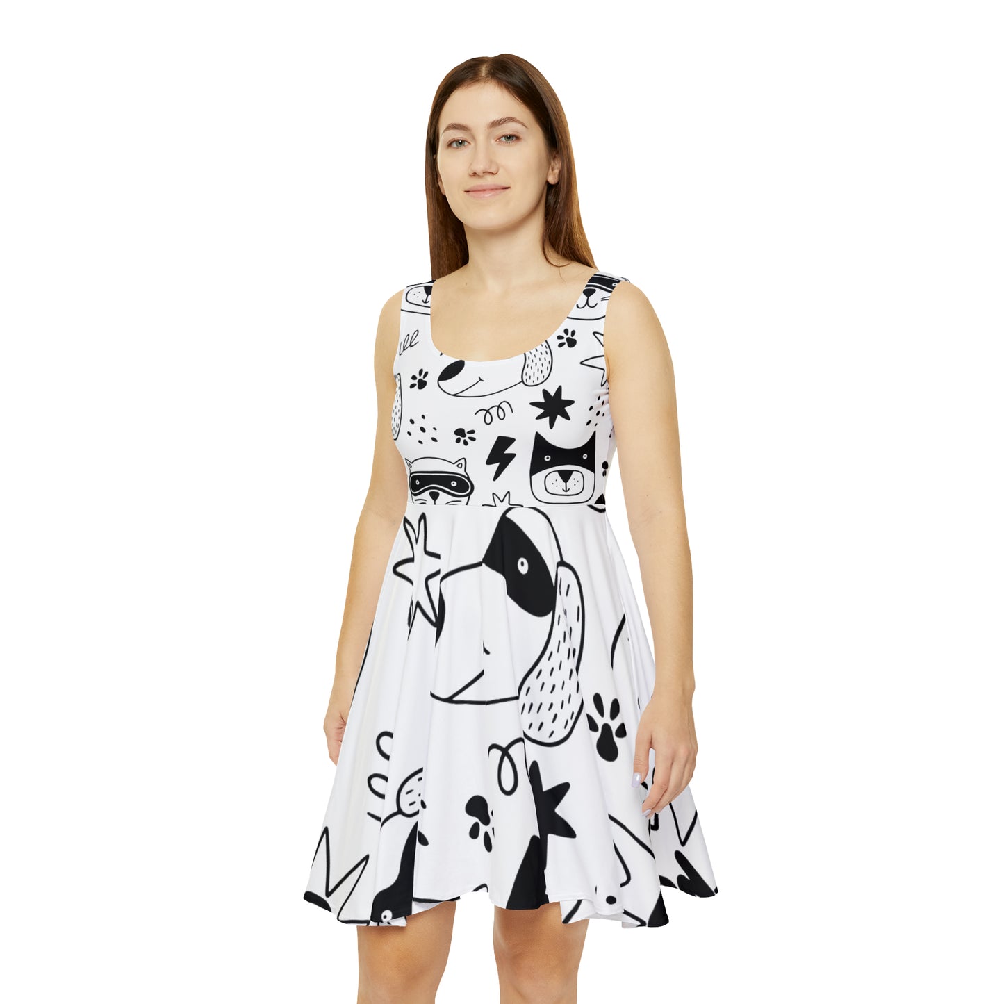 Doodle Dogs &amp; Cats - Vestido skater para mujer Inovax