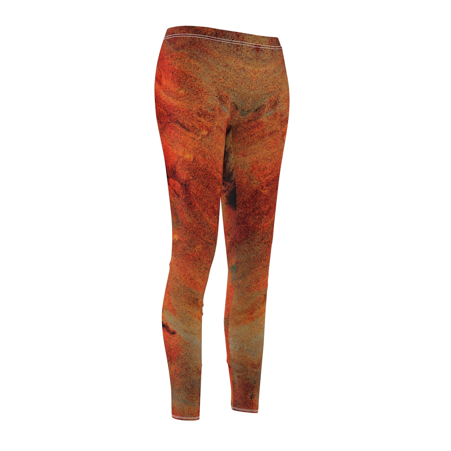 Color naranja - Inovax Leggings casuales cortados y cosidos para mujer