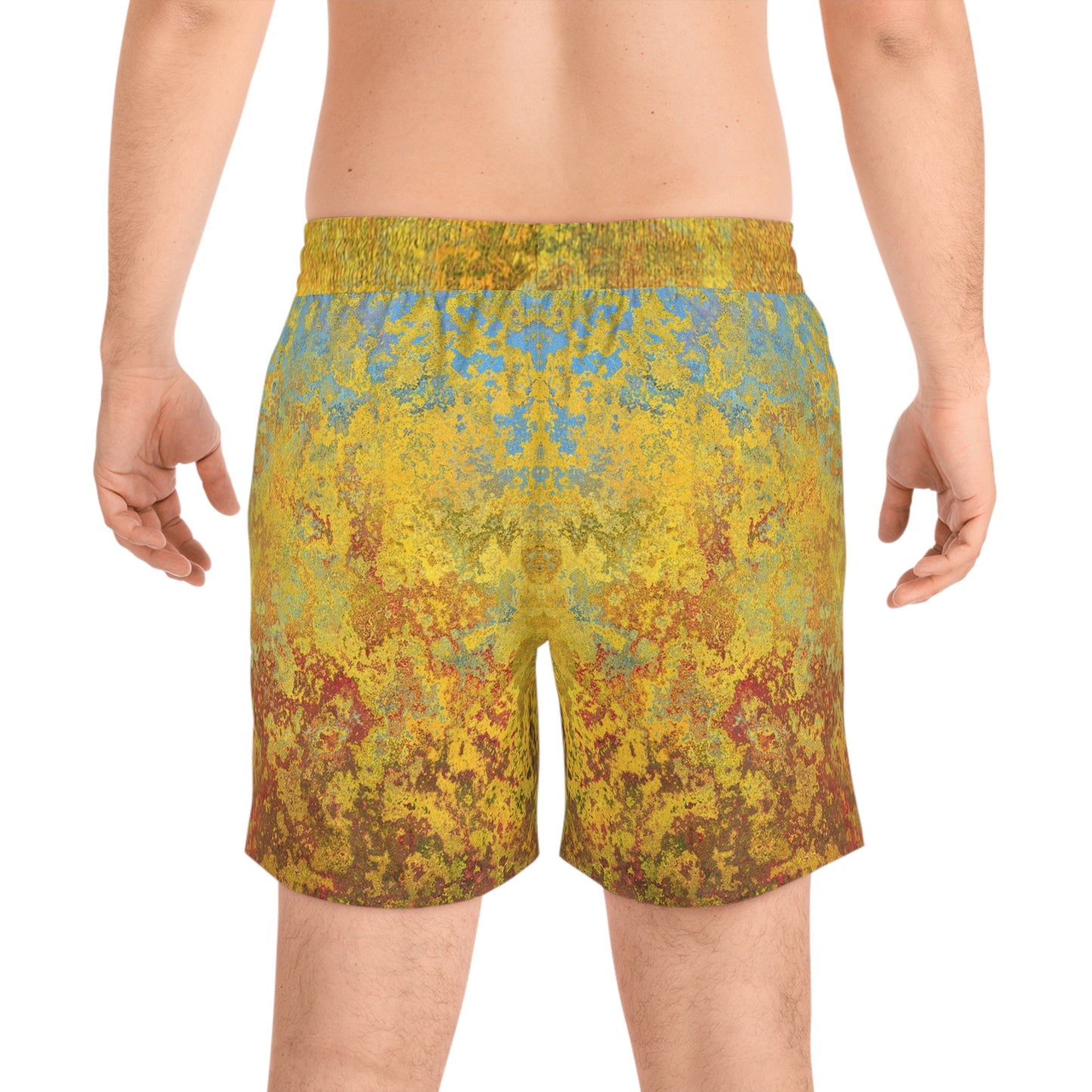 Gold and blue spots - Inovax Men's Mid-Length Swim Shorts