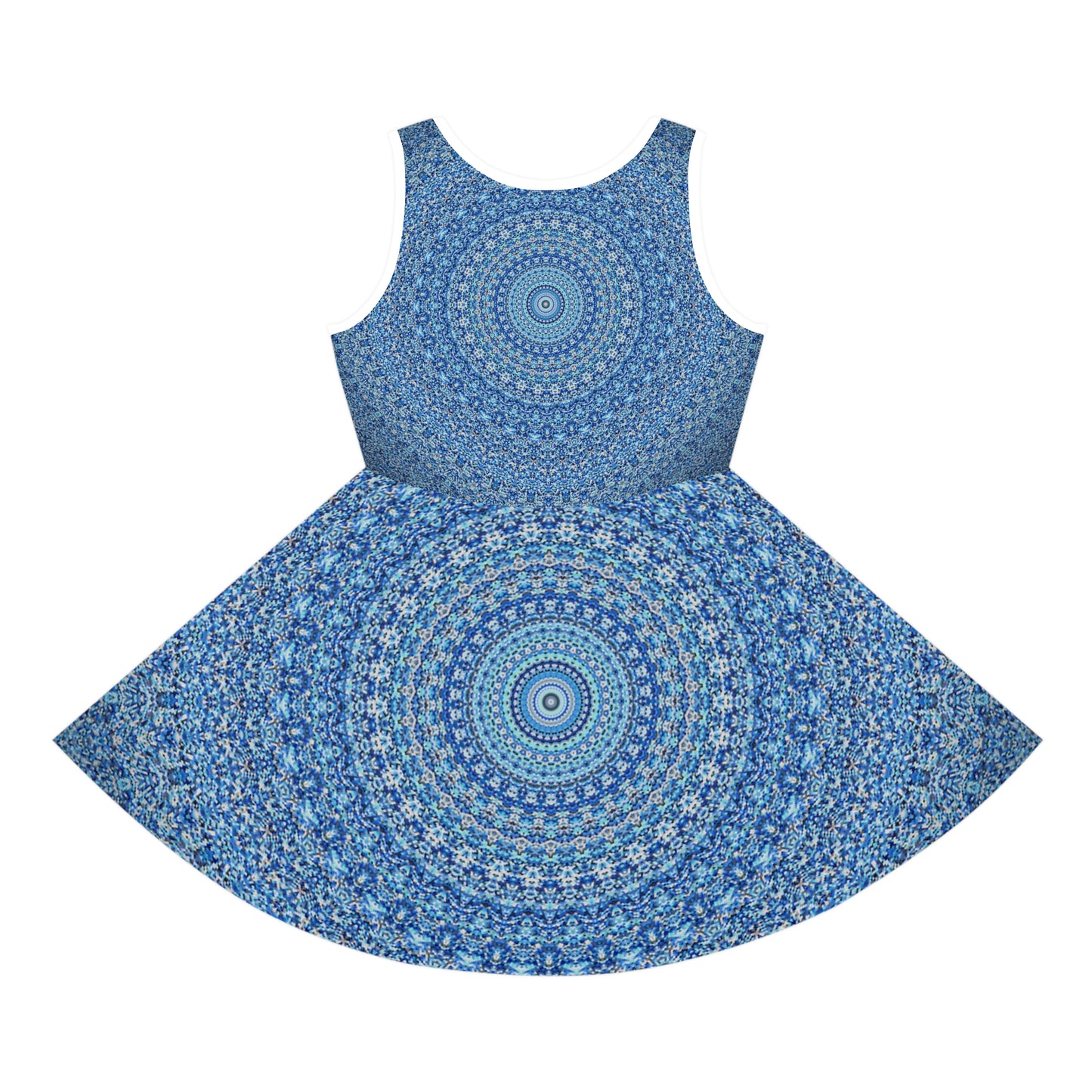 Mandala Azul - Vestido de verano sin mangas para niña Inovax