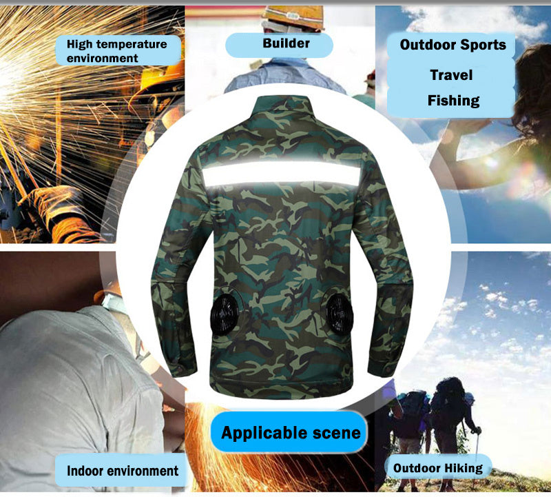 Summer Reflective Heatstroke Prevention Fan Cooling Clothing