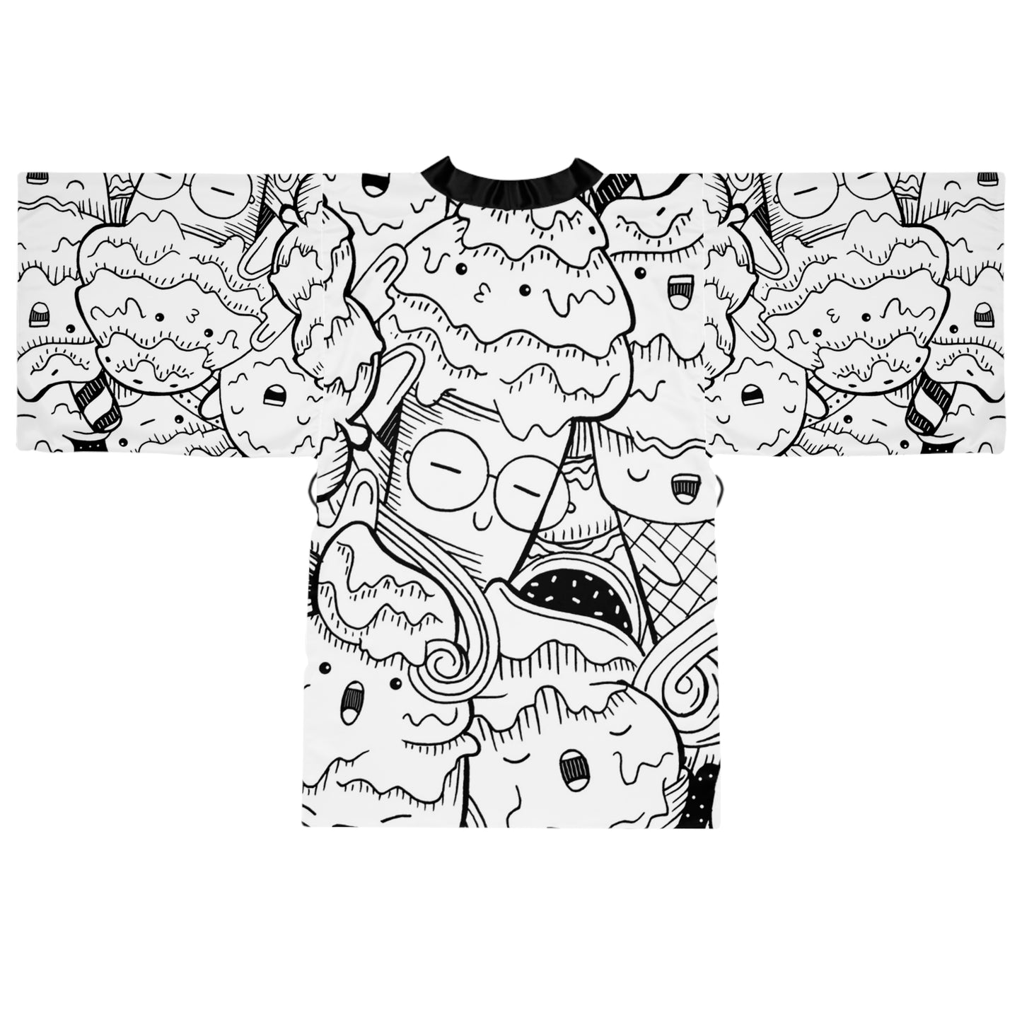 Doodle Icecream - Inovax Long Sleeve Kimono Robe