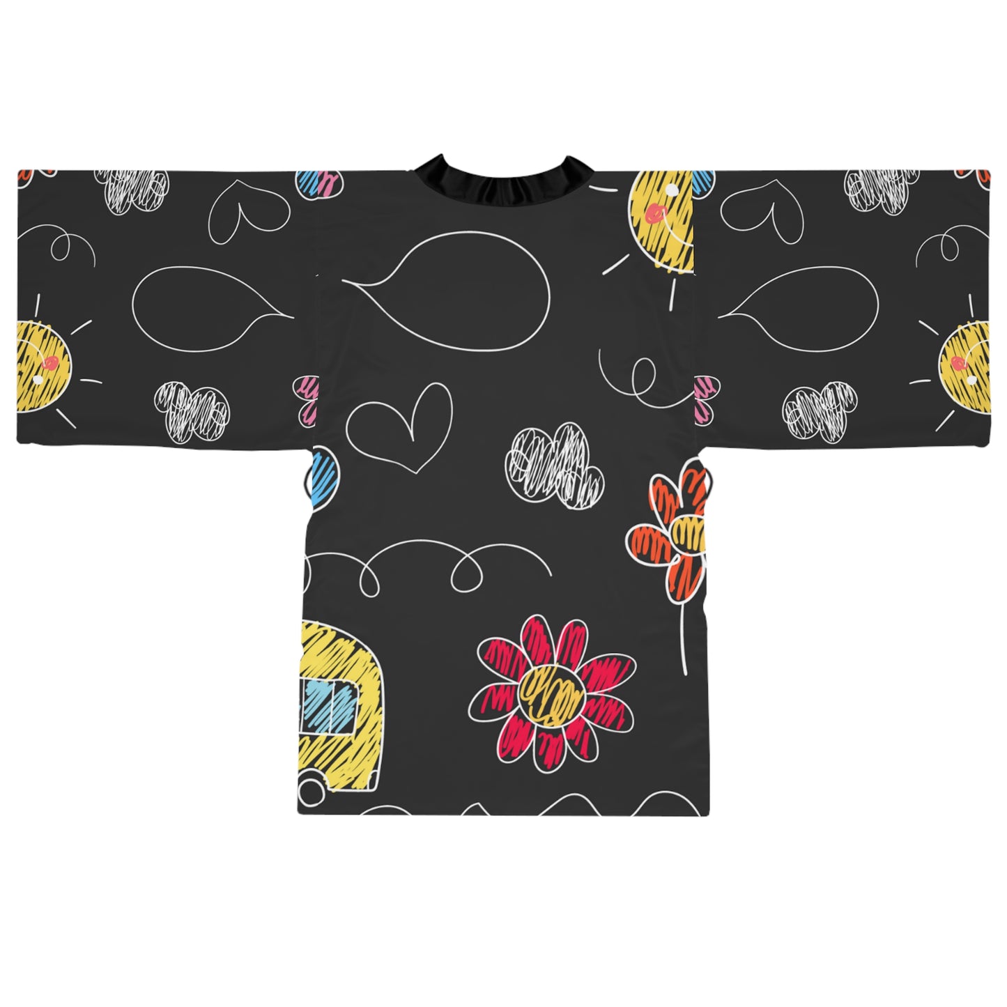 Kids Doodle Playground - Bata tipo kimono de manga larga Inovax