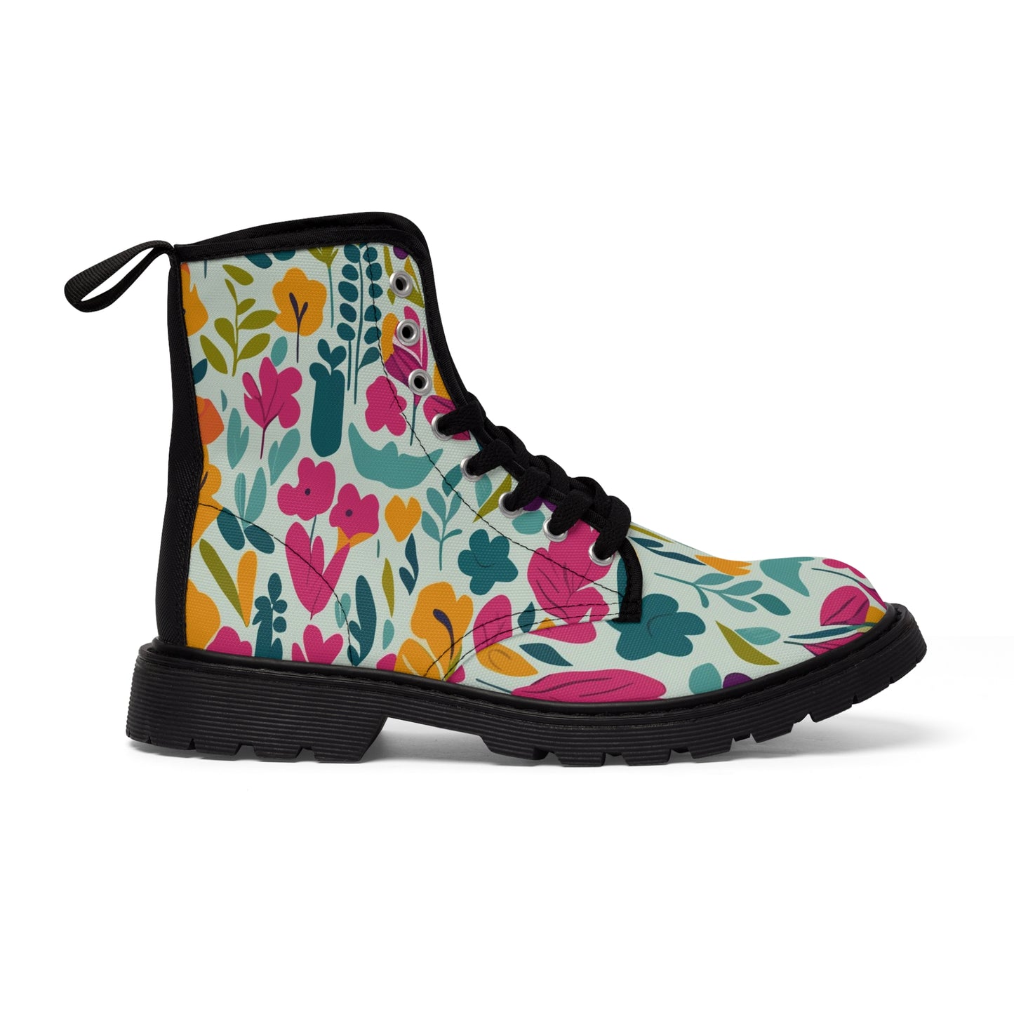 Fleurs claires - Bottines en toile pour femme Inovax