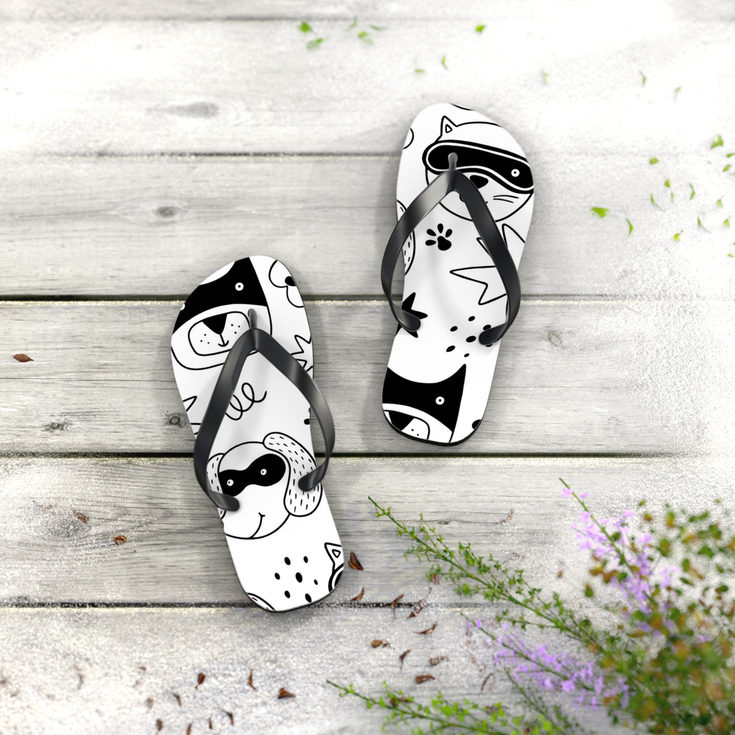 Doodle Dogs & Cats - Inovax Flip Flops