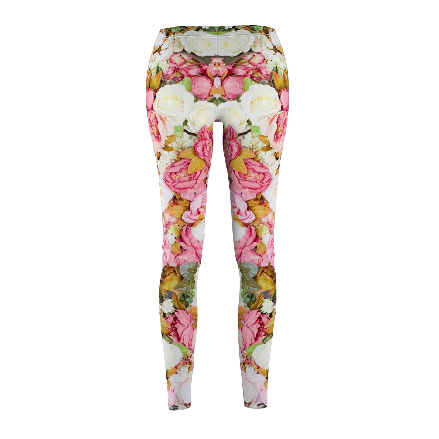 Fleurs roses - Legging décontracté coupé-cousu Inovax pour femme