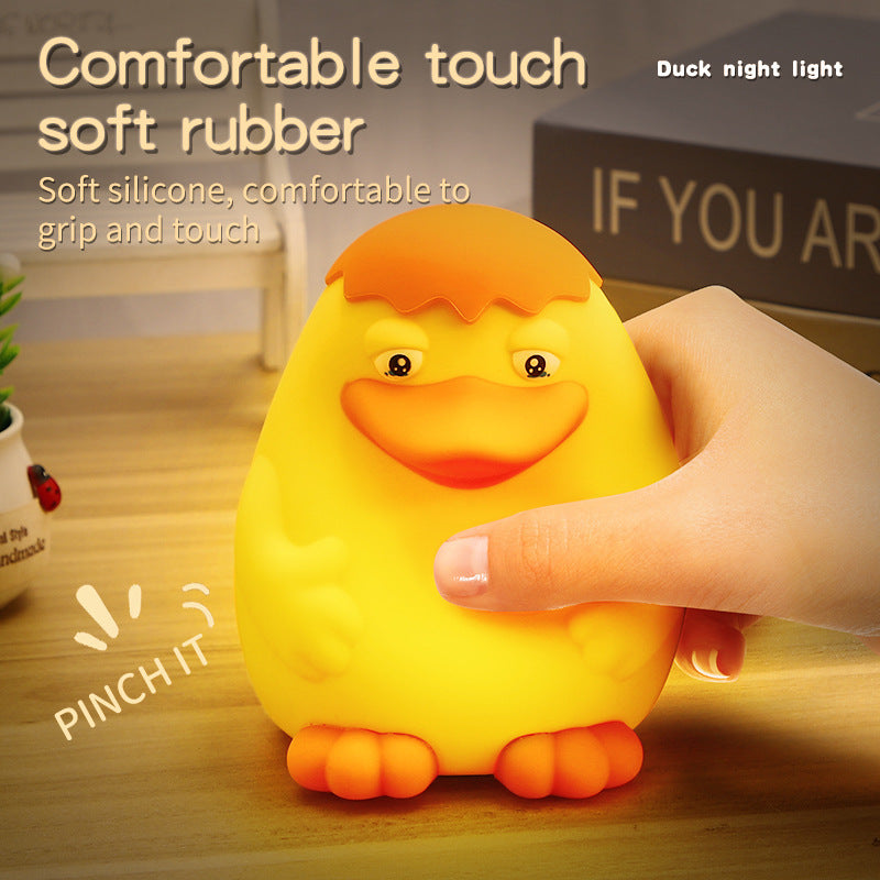 Silicone Cute Duck Light Small Induction Night Lamp