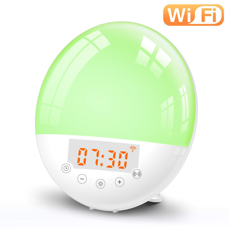 Reloj despertador inteligente con luz de amanecer y control de voz por wifi, luz natural para despertarse