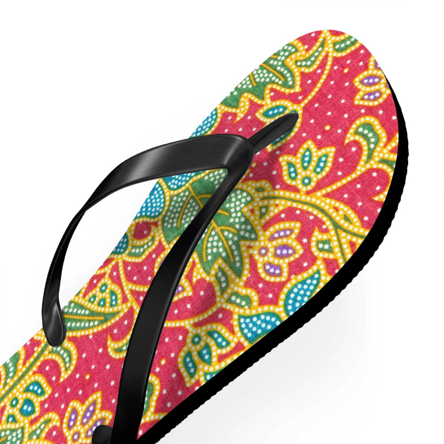 Green and red flowers - Inovax Flip Flops