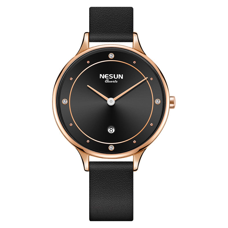 Montre à quartz simple et tendance pour femme.