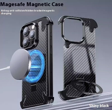 Coque de téléphone en fibre de carbone en métal