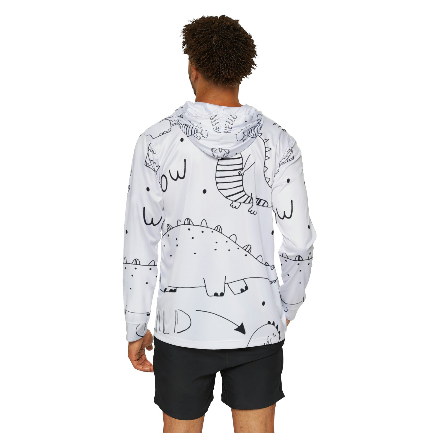 Doodle Dinosours - Sudadera con capucha deportiva de calentamiento para hombre