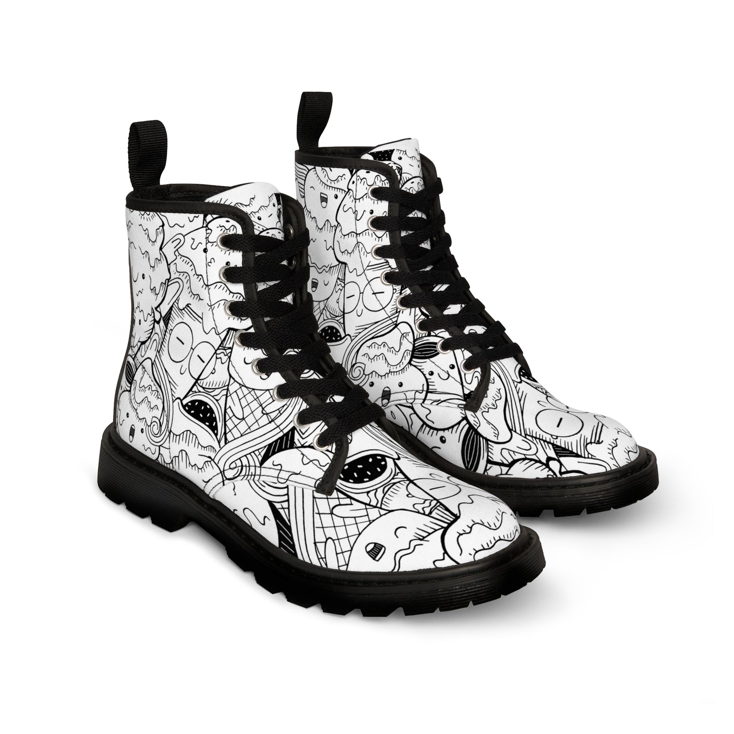 Doodle Icecream - Botas de lona para mujer Inovax