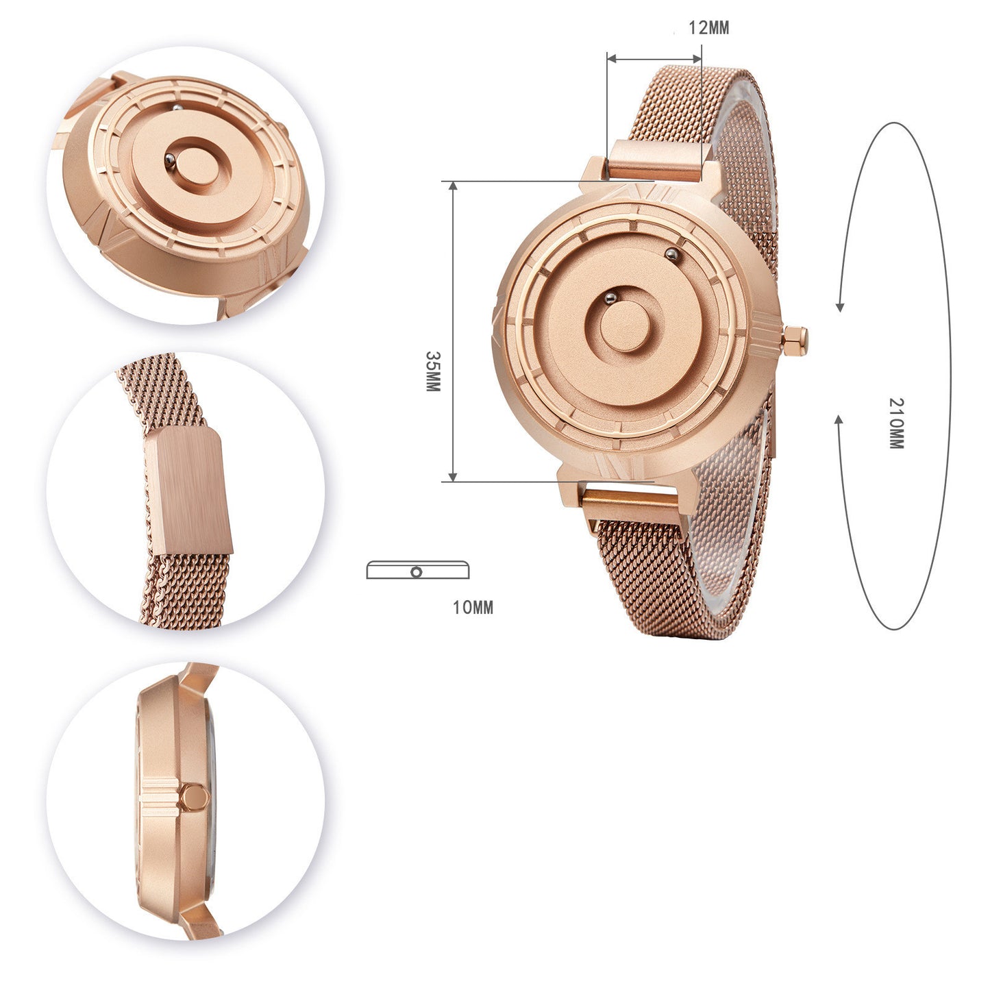 Montre à Quartz magnétique pour femmes, perles roulantes sans verre