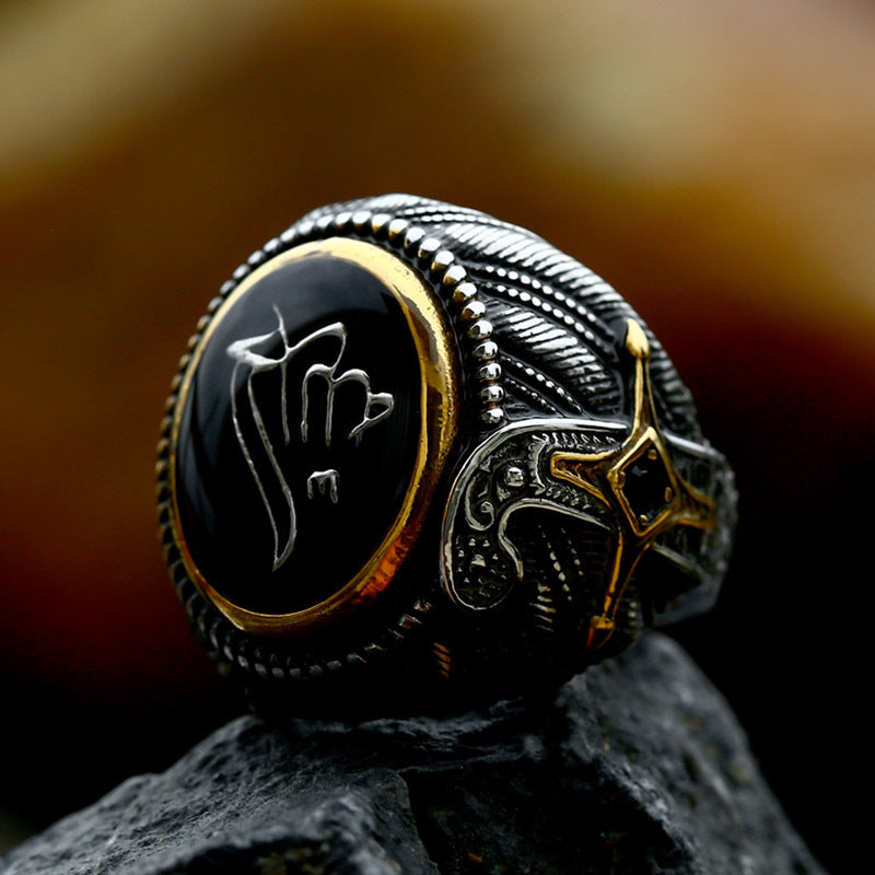 Stainless Steel Casting Retro Personalized Men's Ring