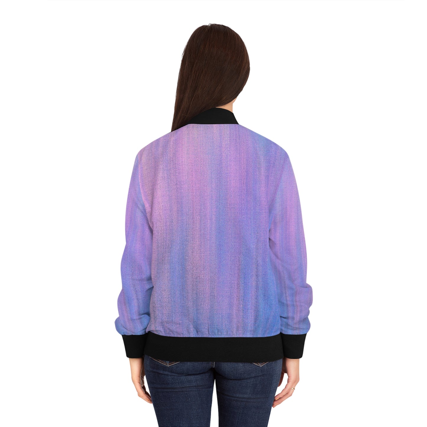 Blue & Purple Metalic - Inovax Women's Bomber Jacket