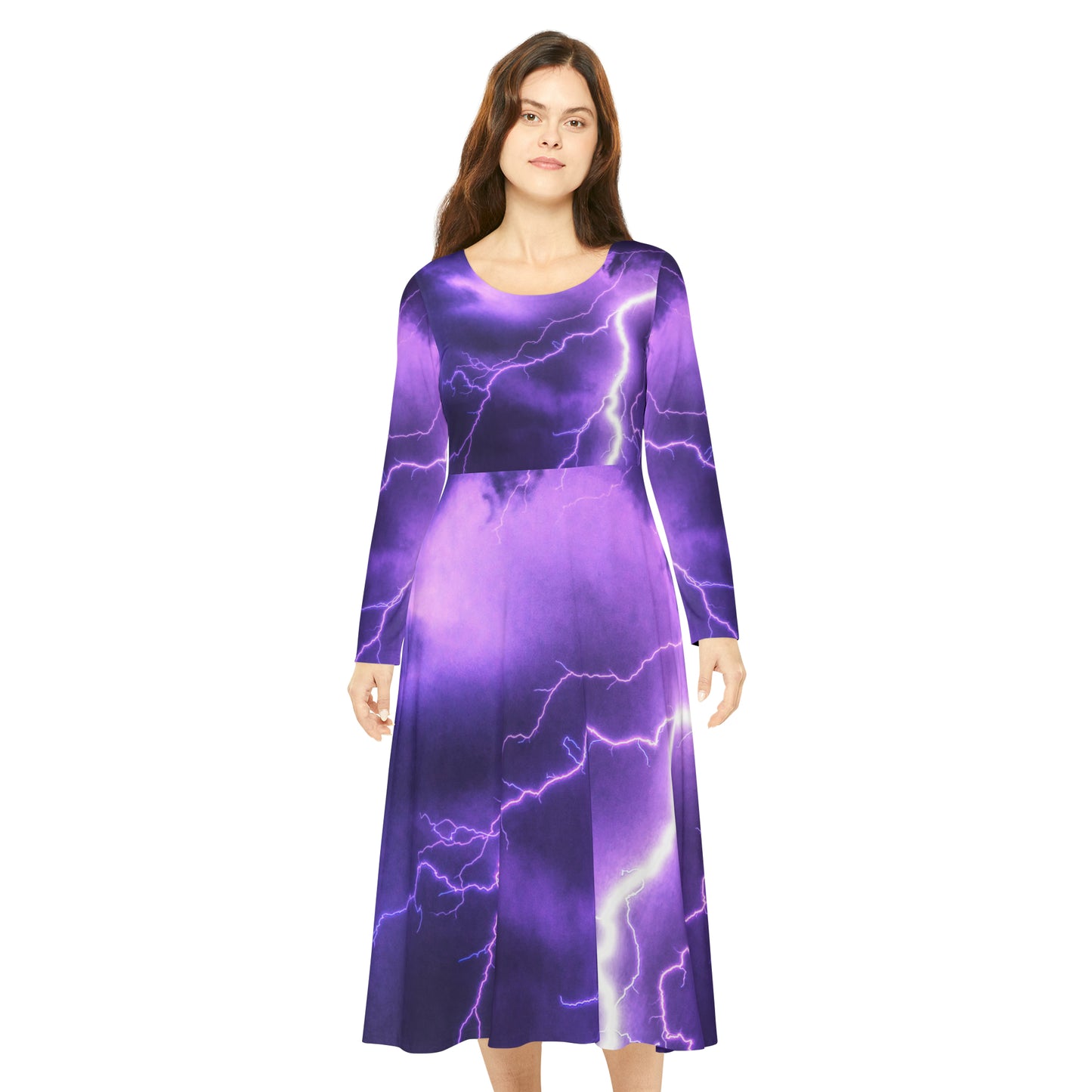 Electric Thunder - Vestido de baile de manga larga para mujer Inovax