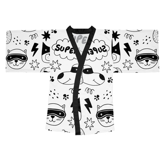 Doodle Dogs & Cats - Inovax Long Sleeve Kimono Robe