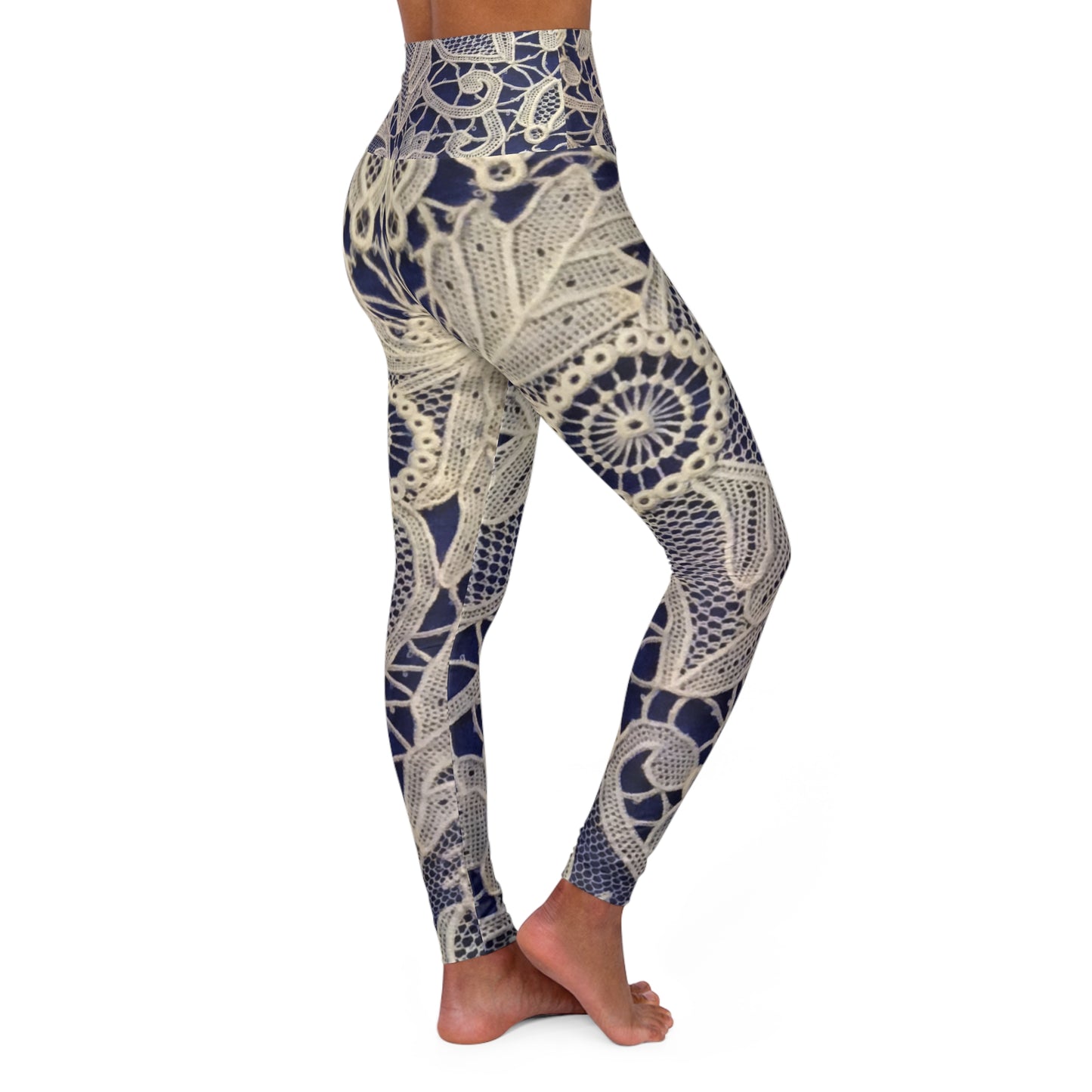 Dorado y azul - Leggings de yoga de cintura alta Inovax