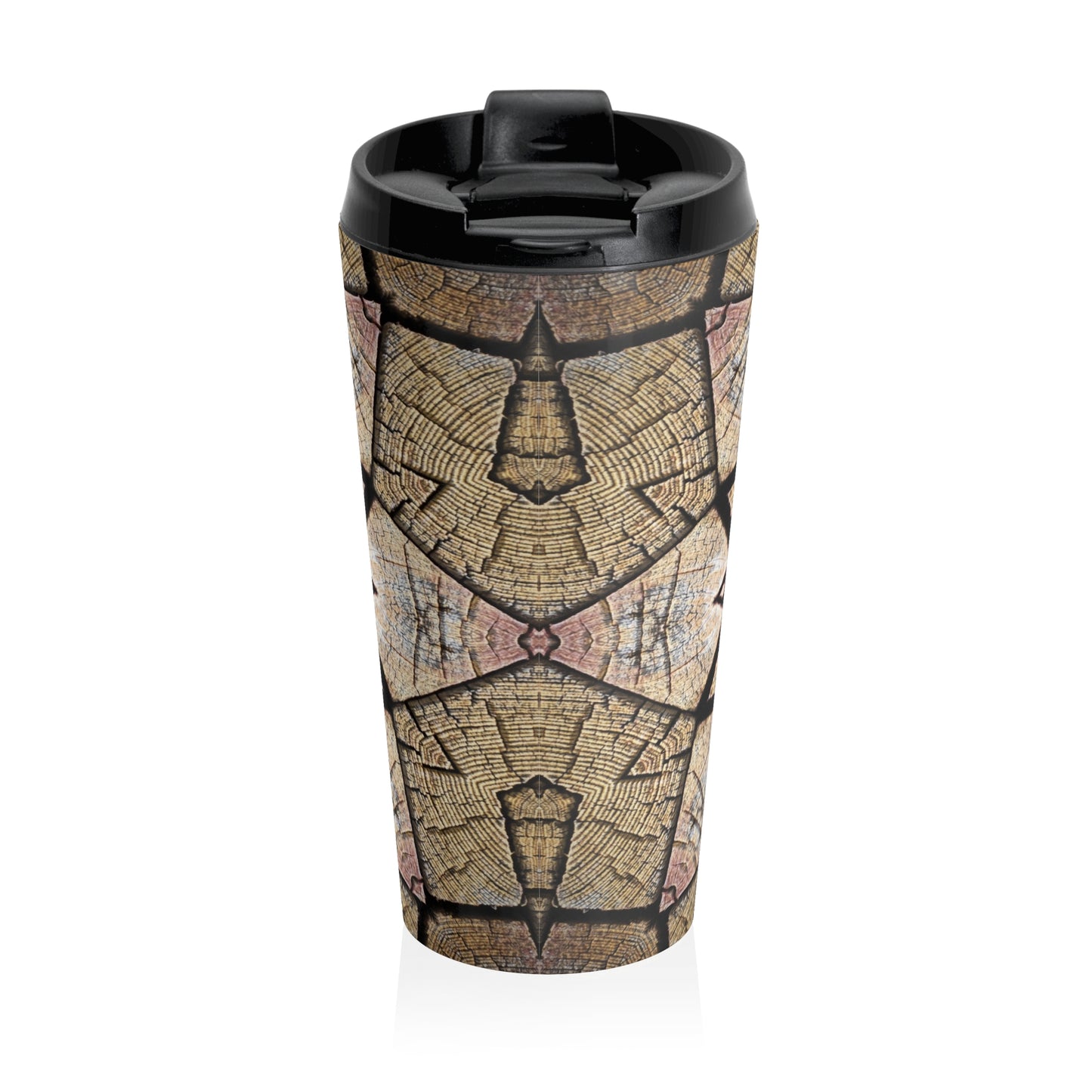 Mandala Marrón - Taza de viaje de acero inoxidable Inovax