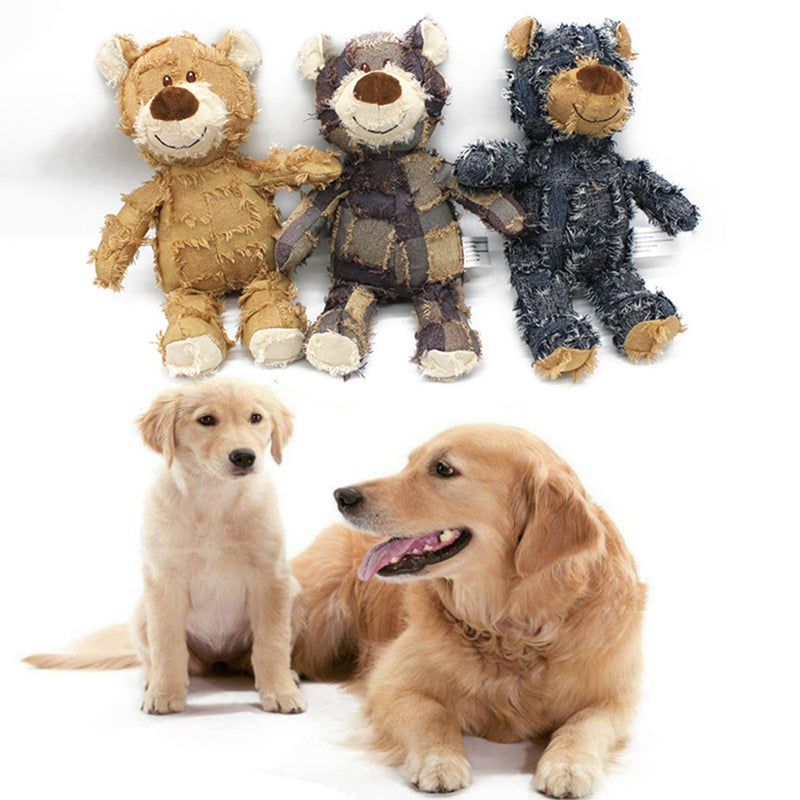 Mignon chien de compagnie chat en peluche grincement son chien jouets ours forme chiens de compagnie résistant aux morsures molaire jouets à mâcher animaux interactifs jouets de formation produits pour animaux de compagnie